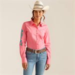 WOMENS ARIAT TEAM KIRBY STRETCH LS SHIRT CAMELIA ROSE XSMALL