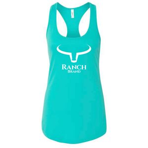 CAMISOLE RANCH BRAND FEMME BIG HORN TURQUOISE / BLANC 