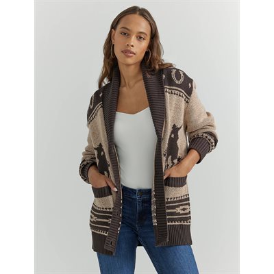 CARDIGAN TRICOT WRANGLER FEMME DESERT BEIGE / BRUN SMALL