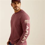 ARIAT LONG SLEEVE TSHIRT BURGUNDY SZ.L