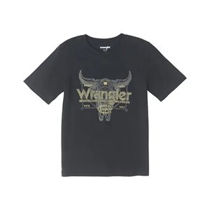 T SHIRT WRANGLER GARCON CHAMPION COWBOY NOIR