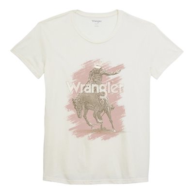 T SHIRT BOYFRIEND COWBOY WRANGLER FEMME CREME XSMALL