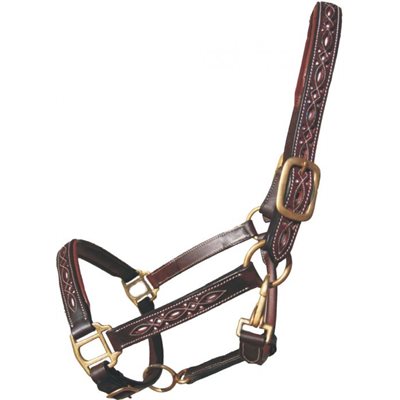 HALTER LEATHER CUT OUT BROWN COB