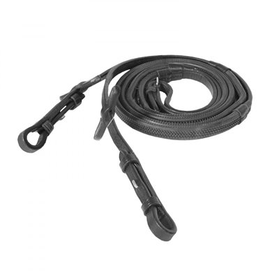 HORZE SOFT GRIP RUBBER REINS BLACK PONEY