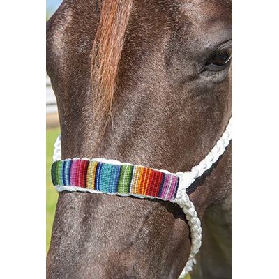 COWBOY BRAIDED HALTER WITH 10' LEAD WHITE