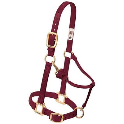 WEAVER HALTER ADJUSTABLE CHIN&THROAT LARGE BURGUNDY