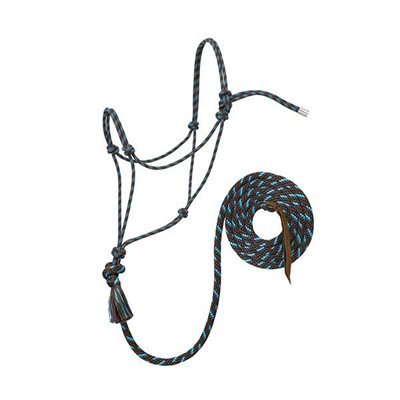 HALTER AND LEAD ROPE 10' GREY / BLUE / NAVY / TURQUOISE