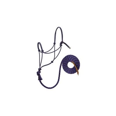 HALTER ROPE AND LEAD 10' PURPLE / BLACK