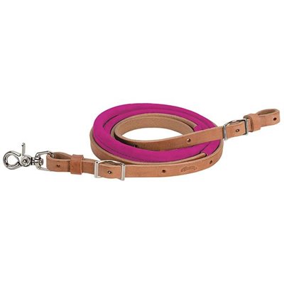 SUEDE BARREL REINS 5 / 8X8' HOT PINK