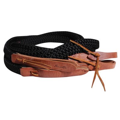 REINS SPLIT QUIET CONTROL BRAIDED BLACK PROFESSIONAL CHOICE