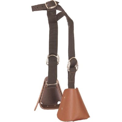 WESTERN STIRRUPS WITH CUPS FOR KIDS WITH STRAP BROWN