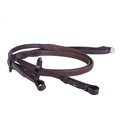 QHP REIN RUBBER SOFT BROWN PONY 