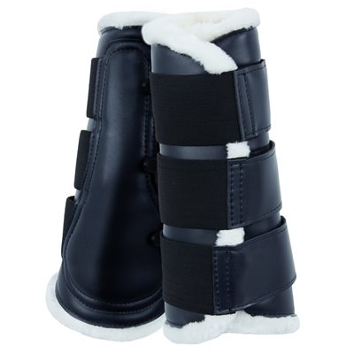 HORZE GHENT BRUSHING BOOTS WITH FAUX FUR LINING NAVY SZ:L