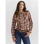 CHEMISE WRANGLER FEMME SNAP A CARREAUX HARVEST ORANGE SMALL