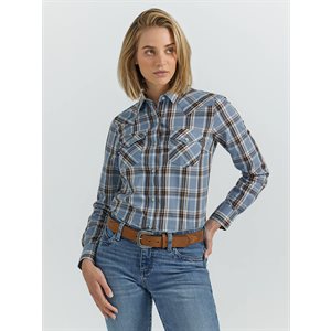 WRANGLER LS SHIRT WOMEN PLAID BLUE