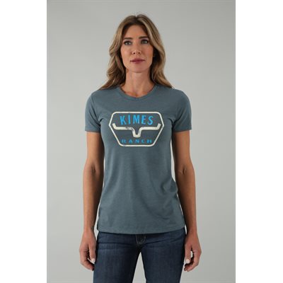 KIMES RANCH T-SHIRT LADIES DISTANCE INDIGO / WHITE LOGO SZ:XLARGE