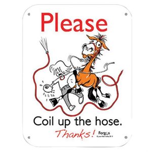 PANCARTE ''PLEASE COIL THE HOSE'' ANGLAIS