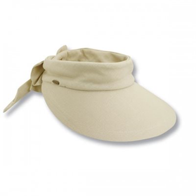 DELUXE COTON VISOR BEIGE WITH BOW