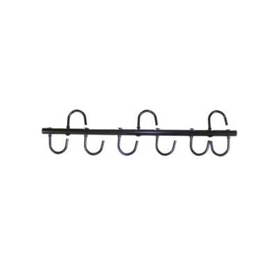 HOOK DOOR STALL 6 HOOKS BLACK