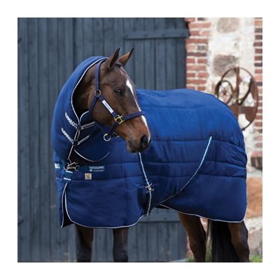 COUVERTURE RAMBO STABLE VL COU AMOVIBLE 450G NAVY / BLANC 66