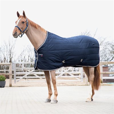 B VERTIGO COREY 250GR STABLE BLANKET NAVY / TAN / WHITE SIZE: 69