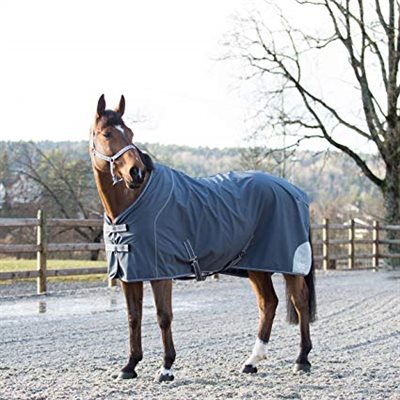 HORZE BARTON SOFTSHELL BLANKET CHARCOAL / WHITE SIZE: 66