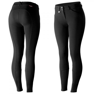 HORZE GRAND PRIX WOMEN'S LEATHER KNEEPATCH BREECHES BLACK 28