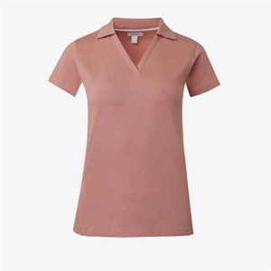 HORZE KIA WOMENS V NECK POLO SHIRT ROSE TAN