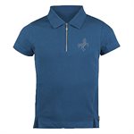 CHANDAIL HORZE POLO ZIP JANIKA BLEU AVEC CHEVAL