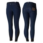 PANTALON HORZE JESSI-LYN SILICONE FULL SEAT STYLE JEANS BLEU 