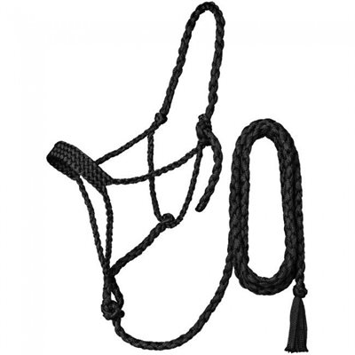 ROPE HALTER WITH LEAD BLACK FULL