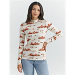 WRANGLER WOMAN LS SWEATER BEIGE / DESERT PRINT SMALL