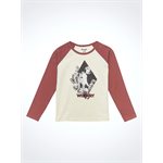 WRANGLER LONG SLEEVES GIRLS TAN / BURGUNDY GRAPHIC HORSE 