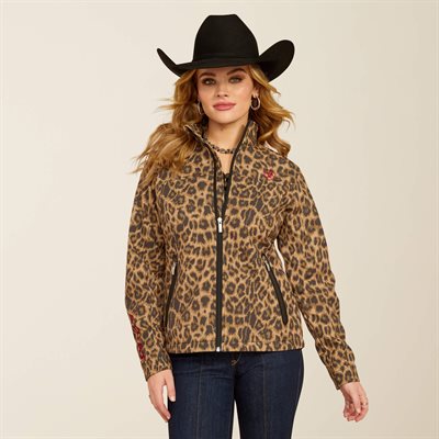 MANTEAU ARIAT FEMME NEW TEAM SOFTSHELL LEOPARD GR.M