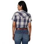 CHEMISE WRANGLER FEMME MANCHE COURTE BLEU / BLANC GR:XLARGE