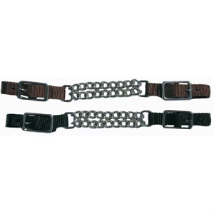 CURB STRAP- 2 CHAIN NYLON BRUN