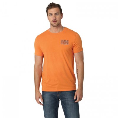 WRANGLER T-SHIRT MEN VINTAGE BUCKLE ORANGE / BLACK SMALL