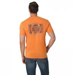 WRANGLER T-SHIRT MEN VINTAGE BUCKLE ORANGE / BLACK SMALL