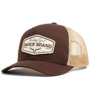 CASQUETTE RANCH BRAND PATCH RANCH BRUN MESH BEIGE LOGO BEIGE