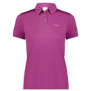 CHANDAIL POLO FEMME RANCH BRAND FUSHIA LOGO ROSE 