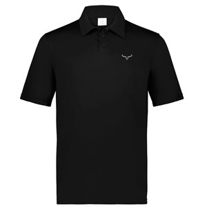 MEN POLO RANCH BRAND BLACK LOGO SILVER 