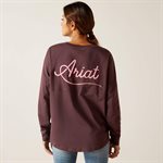 ARIAT LS TSHIRT RELAX FIT CLOVE BROWN SZ.M