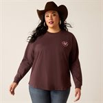 ARIAT LS TSHIRT RELAX FIT CLOVE BROWN XS