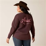 ARIAT LS TSHIRT RELAX FIT CLOVE BROWN SZ.M