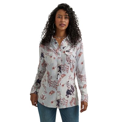 CHEMISE WRANGLER FEMME RETRO AMERICANA XSMALL