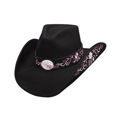 CHAPEAU DE COWBOY BULLHIDE ROCKIN THE BEAT NOIR / ROSE SMALL