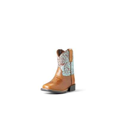 ARIAT ROUNDUP LIL'STOMPER GIRL TAN / TURQUOISE SZ:6