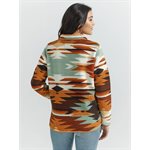 WRANGLER SHERPA PULLOVER LADY BROWN AZTEC WITH ZIP XXLARGE