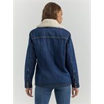 JACKET WRANGLER FEMME JEANS DOUBLÉ SHERPA DARK BLUE 