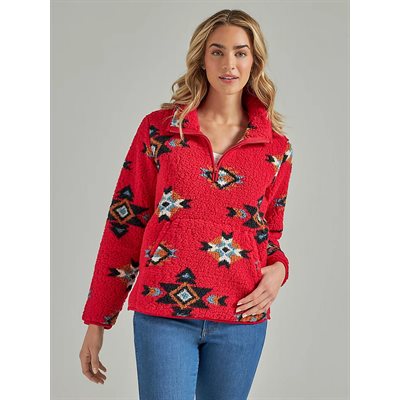 CHANDAIL EN SHERPA WRANGLER FEMME AZTEC ROUGE GR.M